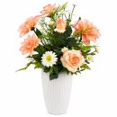 Strauß mit Dahlie und Rose lachs