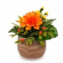 Strauß mit kleiner Dahlie, orange