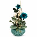 Gesteck mit Rose in türkis